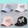 Butterfly Glitter Baseball Cap With Adjustable Strap For Fashionable Women 2024