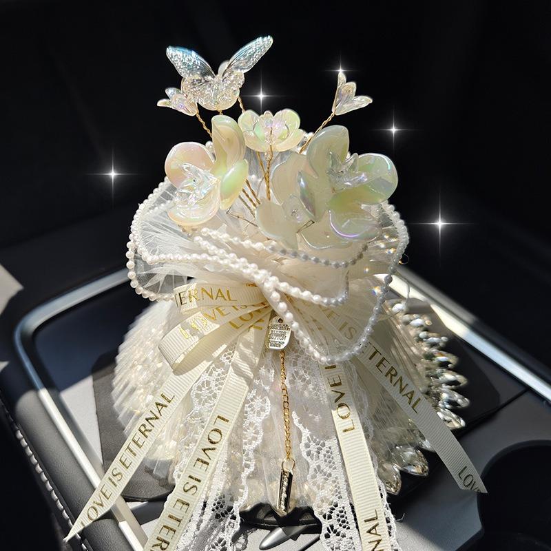 Creative Exquisite Flower Car Aromatherapy Bamboo Charcoal Deodorant Ornament For Center Console