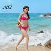 Sexy Bathing Suit Women Solid Color Bikini Set, Summer Two Piece Swimsuit, Halter Tie Underwire Top Slimming Beachwear & High Cut Bottom, for