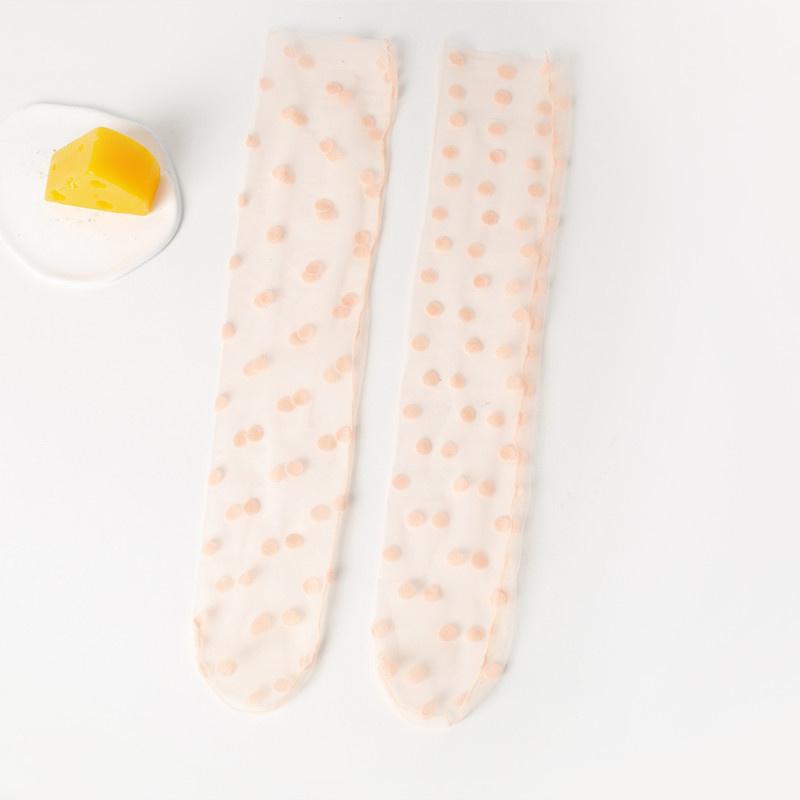 

шелковые чулки без каблука родитель-ребенок ins личность точка сексуальные кружевные сетчатые носки прозрачные эластичные сетчатые нитки тонкие женские оранжевый