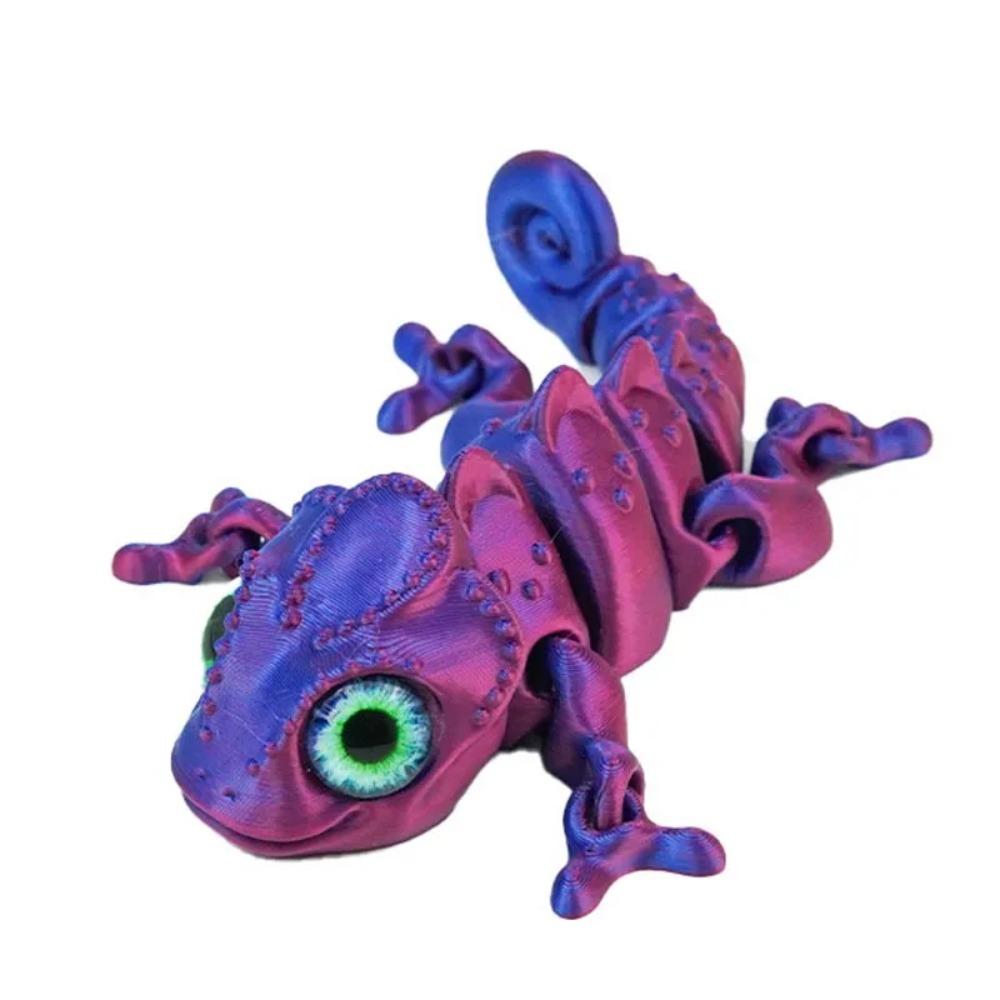 Neue 3D-Druck Chamäleonfiguren Mehrgelenkig Bewegliche Simulationsaugen für Heimaccessoires Kindergeschenk Zimmerdekoration 3d