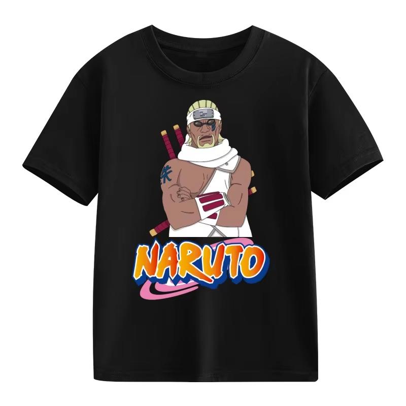 2026 Naruto Kids TShirt Uzumaki Uchiha Sasuke Hatake Kakashi Anime Character Print Cotton Short Sleeve Boys Girls Round Tops
