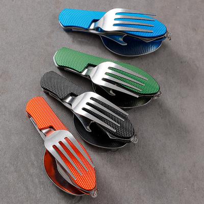 1 Stück Outdoor Tragbar Multifunktional Klappbar Geschirr Picknick Abnehmbar Gabel Löffel Obstmesser Kreativ Kleines Geschirr