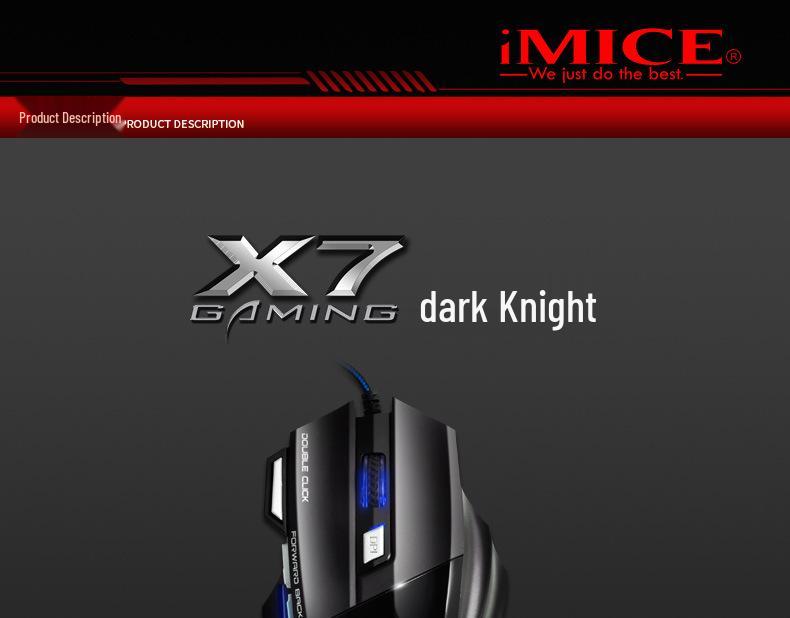 iMICE 7-Key Colorful Breathing Light Gaming Mouse for Desktop and Laptop