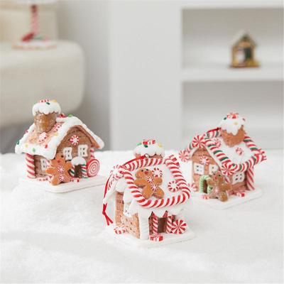 Lighted Gingerbread House Christmas LED Hanging Ornaments Christmas Tree Hanging Decoration Dollhouse Tree Decor For Holiday