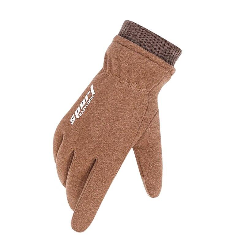 Winter Windproof Men s Gloves Outdoor Full Length Touch Screen Keep Warm Autumn Male Gloves One Size коричневый