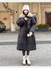 Women’s Calf-Length Windproof Thicken Warm Winter Jacket With Fur Lapel
