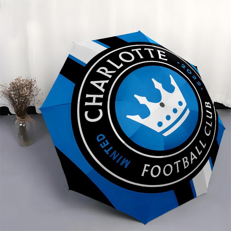 Charlotte Football Club, Minted 2022- Automatic Opening and Closing, 8-rib Structure Portable Umbrella, Suitable for Men and Women in All Se