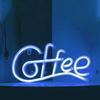 Coffee Letter Neon Sign Lamp Creative Shape Battery-Powered Flicker Free Low-Power Consumption LED Neon Light