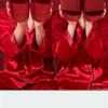Couples' Festive Red Wedding Slippers: Non-slip, Lightweight Indoor Sandals