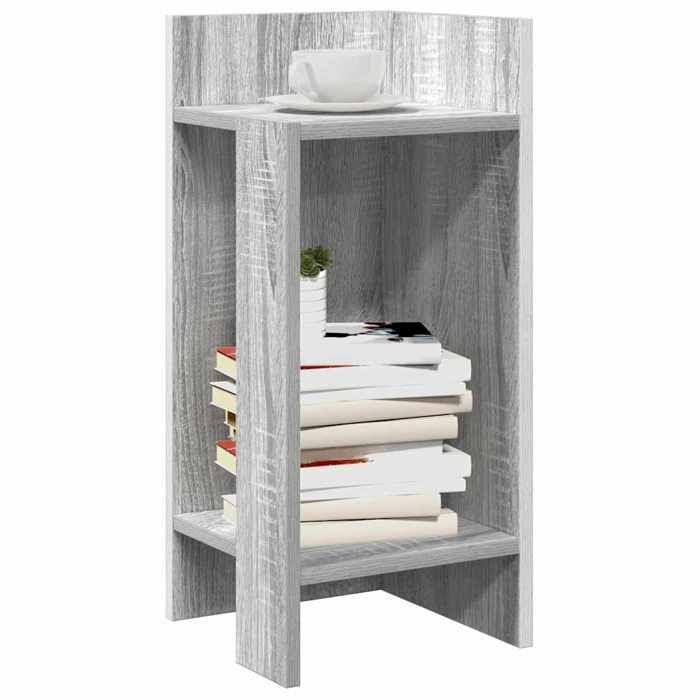 VidaXL Side Tables 2 Pcs with Shelf Sonoma Grey 25.5x27x60 Cm, End Table, Sofa Side Table, Table of 858553