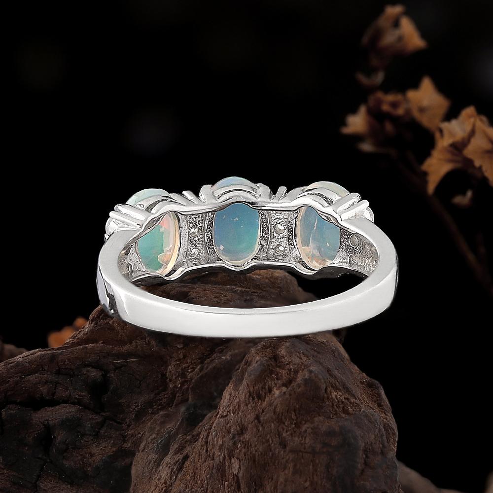 Luxury design 925 sterling silver October Birthstone Natural opal Ring fine jewelry gemstones for women birthday and party gifts