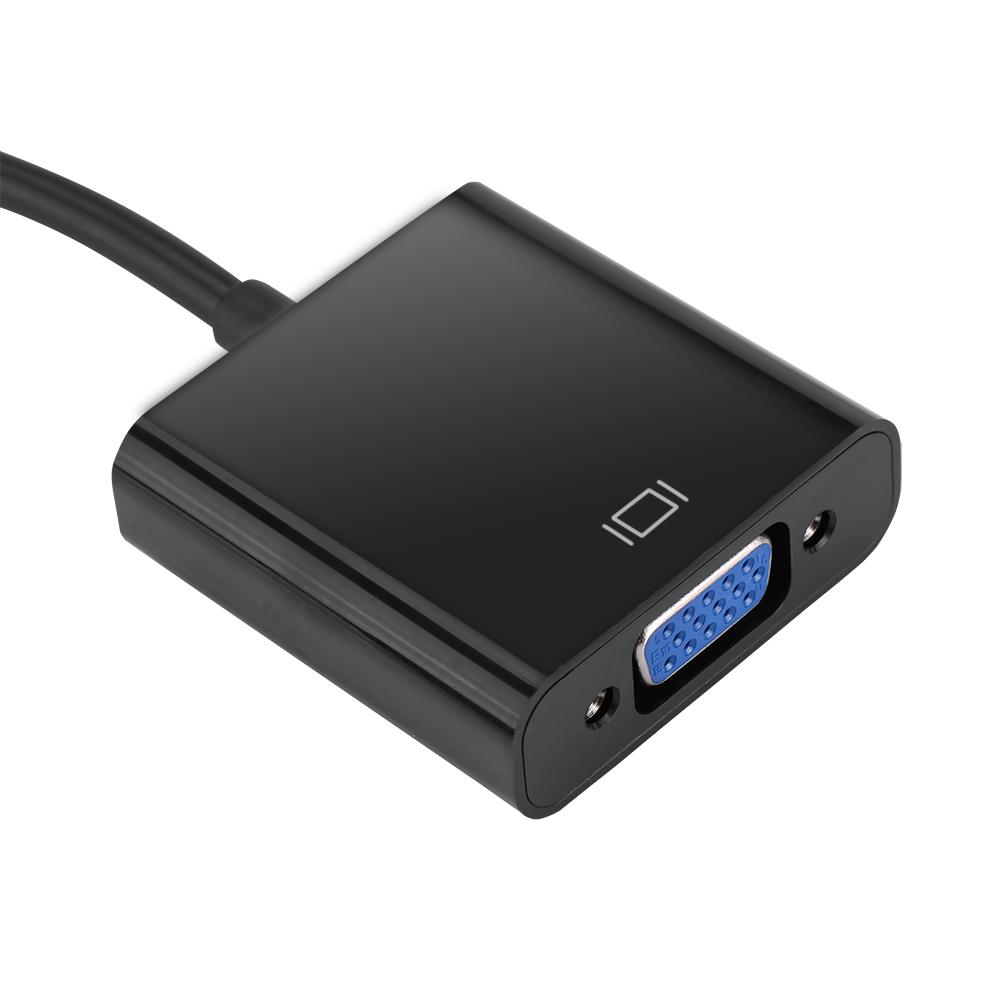 HDMI To VGA Adapter With Audio Cable T Type Micro Mini HDMI Connector For PS3 PS4 Xbox360 Black
