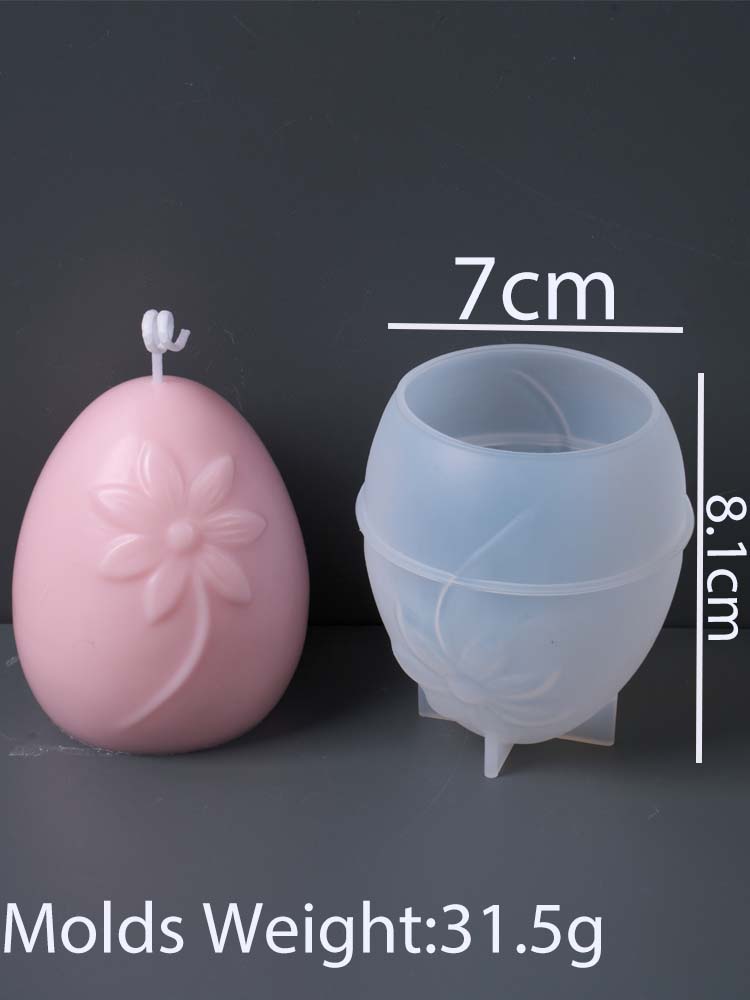 Relief Flower Egg Silicone Candle Mold DIY Easter Eggs Craft Gifts Making Soap Plaster Resin Casting Molds Home Holiday Decor