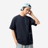 Li-Ning Comfortable Casual Simple Moisture-Wicking Printed Drop-Shoulder Loose Short Sleeve T-Shirt Unisex Tops Deep-Dark-Blue AHSV177-4