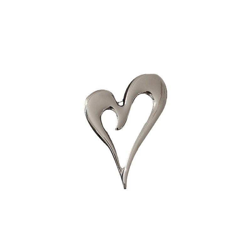 Simple Heart-shaped Brooch, Unique and High-end, Retro-style Suit Brooch, Clothing Accessory, Men's Pin