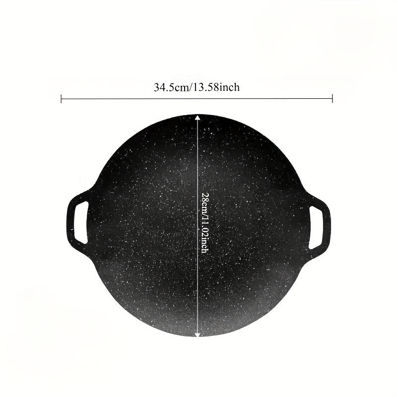 1pc Non-Stick Cast Iron Teppanyaki Grill & Frying Pan Portable Outdoor BBQ Grill Plate, Easy Clean for Camping, Picnics Backyard BBQ Outdoor Grilling