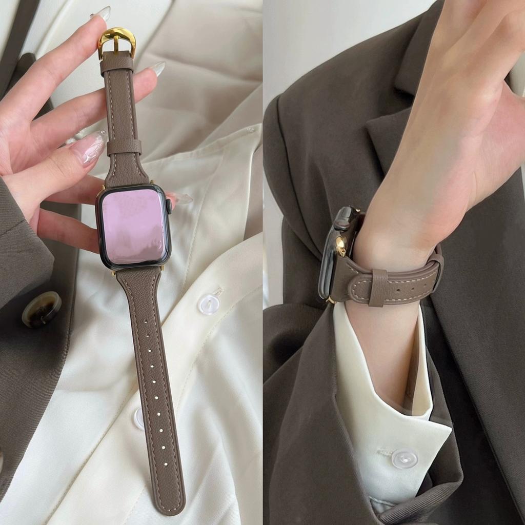 High Quality Leather Loop For Apple Watch Band Women 11/10/9/8/7/6/5/4/3/2/1 SE 38mm 40mm 41mm 42mm 44mm 45mm 46mm 49mm Strap