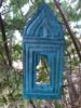 Antique Finish Turquoise Jharokha – Handmade Wooden Wall Accent