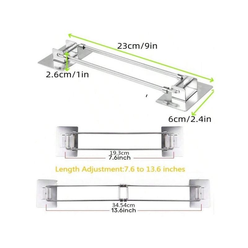1PCS Shower Adjustable Stainless Steel Storage Corner Rack, Bathroom Corner Length 7-13 Inches Free Adjustment