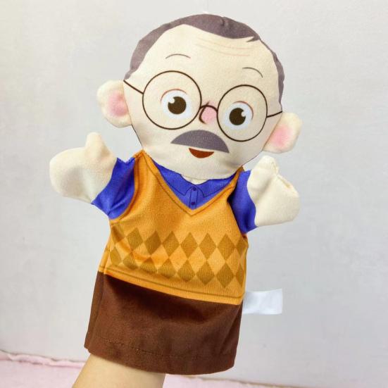 Family Hand Puppet Cute Grandparents Parents Son Daughter Cartoon Doll Plush Gloves Parent-child Interaction Role-Play Toy Imaginative Pretend Play