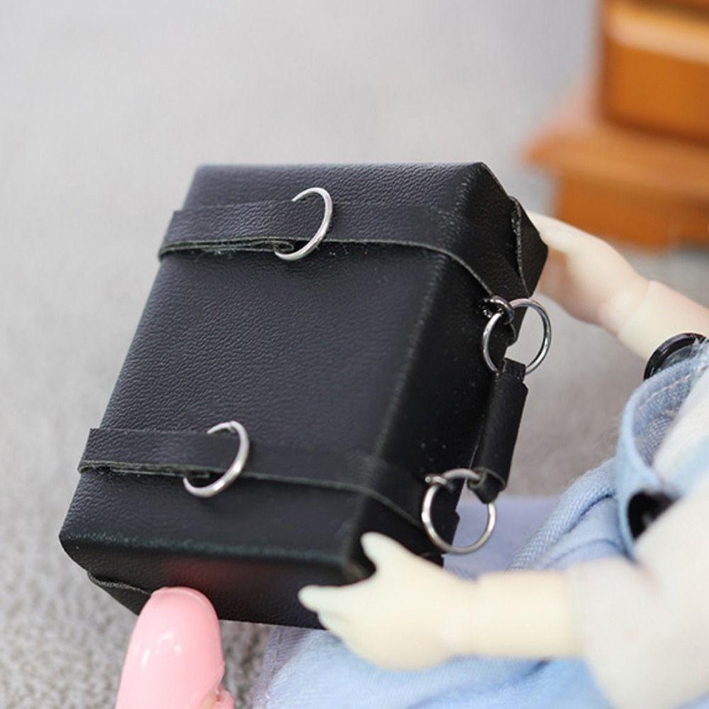 

OB11 Box Dollhouse Miniature Leather Luggage Fashion Dollhouse Mini Messenger Dollhouse Miniature