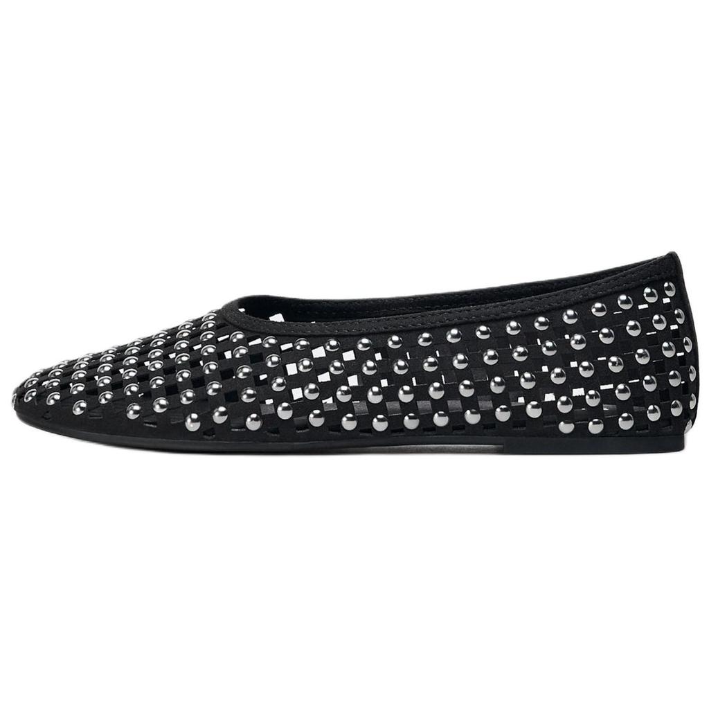 Zara Minimalist Round Toe Casual Flats 1Cm Women flats Black 11531510800