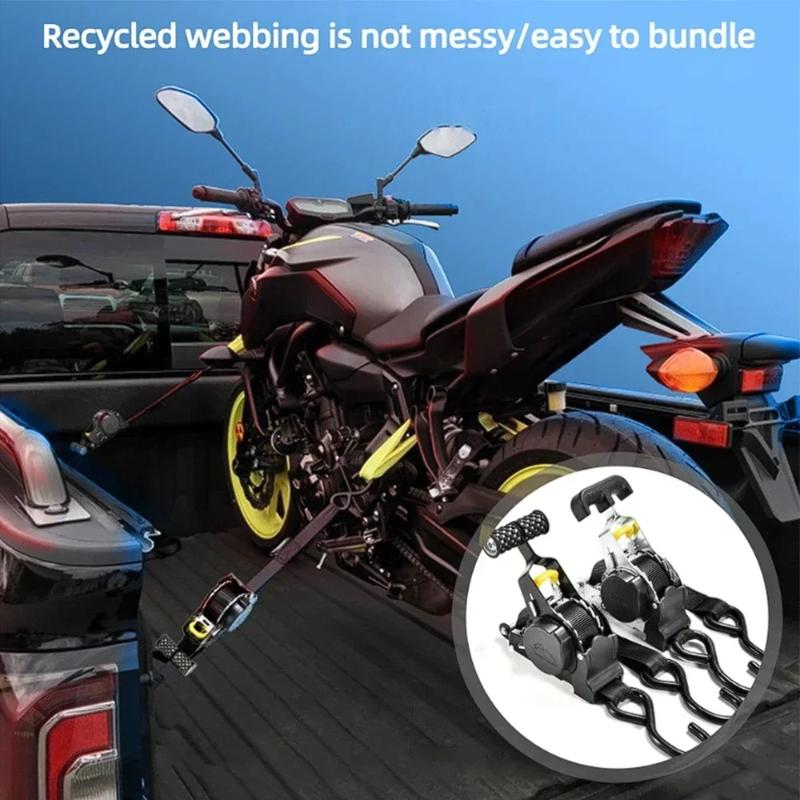2 Stück Automatische Einziehbare Ratsche Zurrgurte 1500lbs 3,3m Heavy Duty Gepolsterter Griff Sichere Ladung Motorrad Gepäck