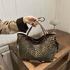 Large Capacity Leopard Print Tote Bag Women's New Commuter Simple Shoulder Bag Women's Fashionable Casual Handbag Bag