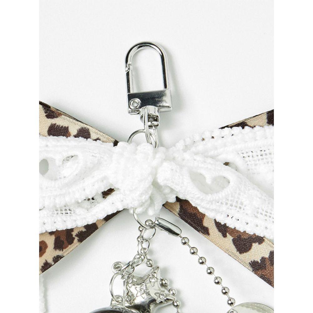 The GREEN Lab Lace Ribbon Keyring (LEOPARD)