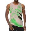 Multi Color 3D Print Tank Top For Men Summer Sports Gym Fitness Sleeveless Vest Tops Art Psychedelic Pigment Pattern T-shirt