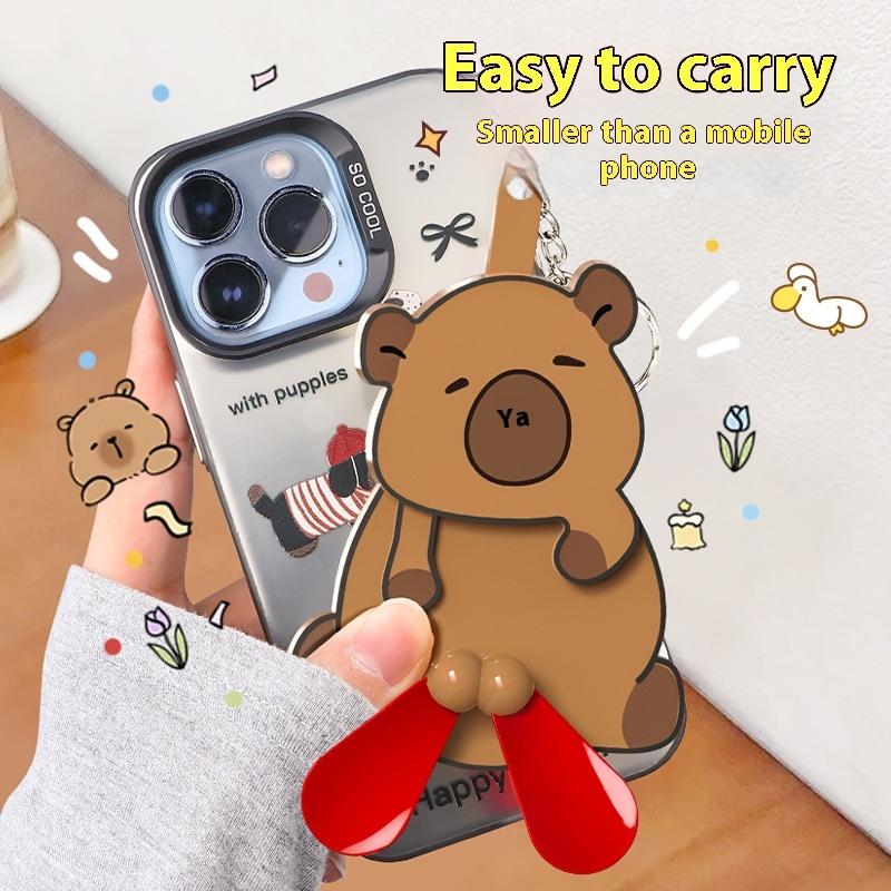 Cartoon Capybara Panda Hand-Pressed Hand-Cranked Small Fan Dormitory Mini Student Portable Hand-Held Manual Small Summer Fan