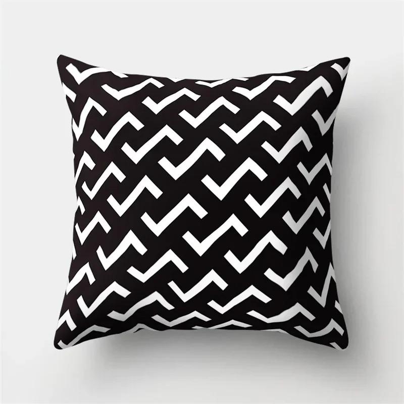 Simple Black and White Geometric Art Pillowcase Car Ornaments Office Living Room Home Pillowcase