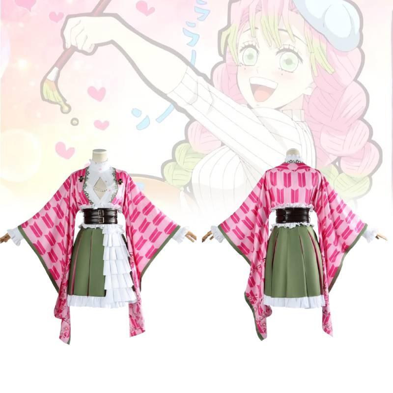 Kanroji Demon Slayer Mitsuri Cosplay Costume Japanese Style Kimono Outfit Gift