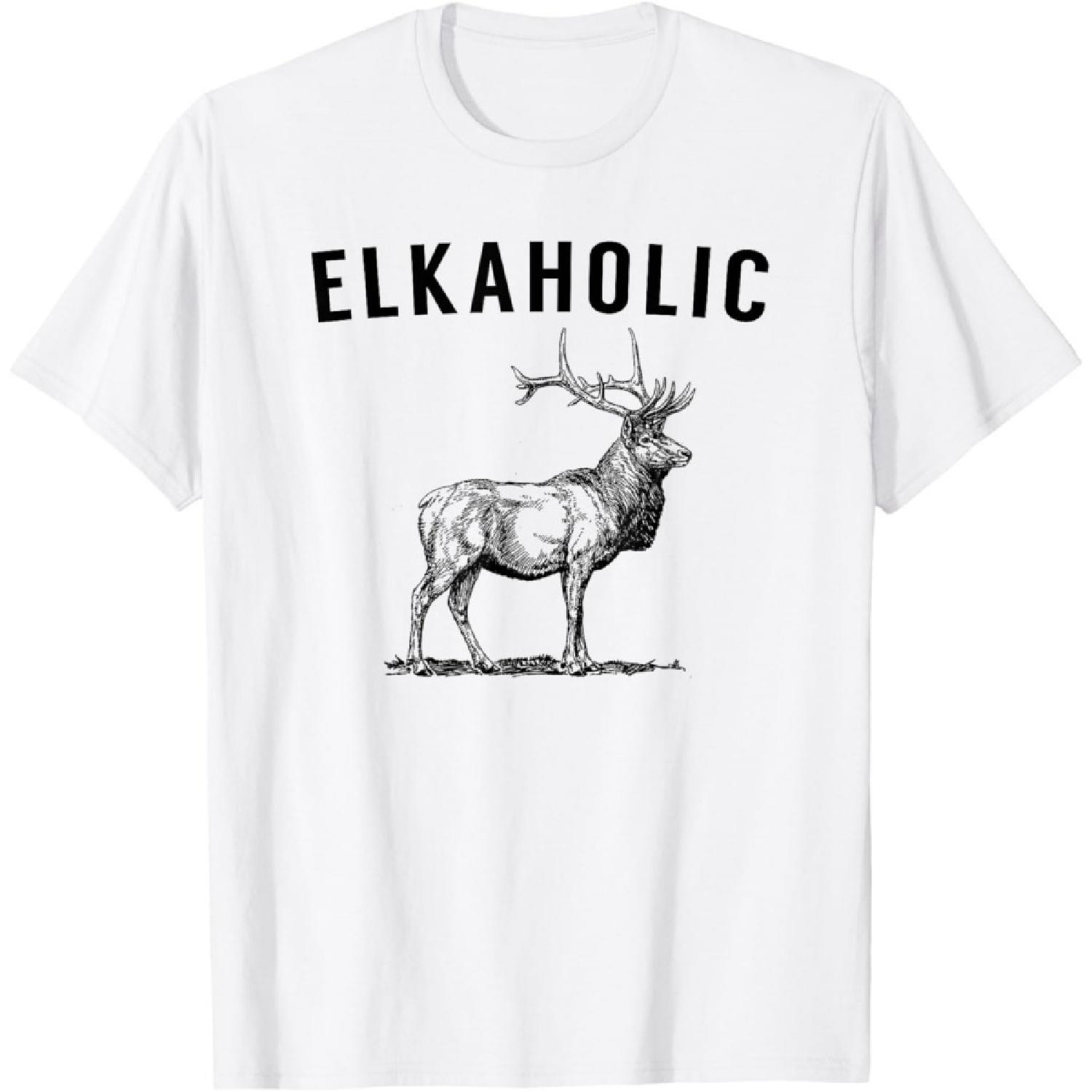Elkaholic - Funny Elk Hunting Tshirt T-Shirt S