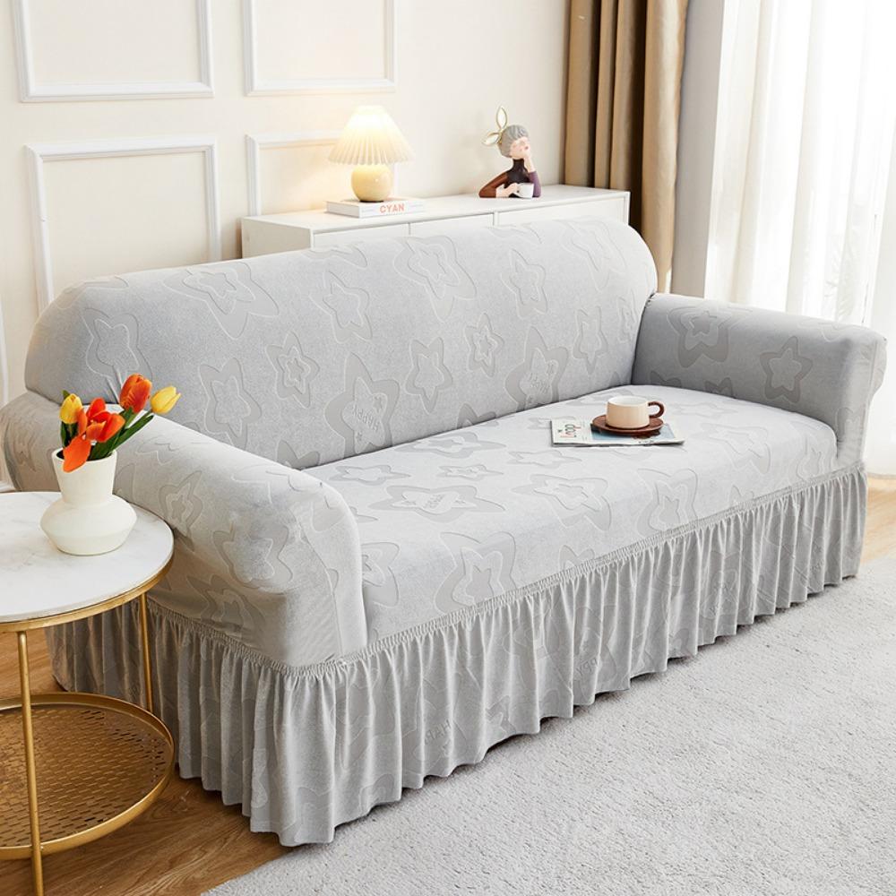 Thickened Skirt Jacquard Sofa Cover Full Coverage Universal Slip Proof Dustproof Sofa Cushion Cover