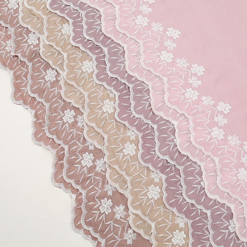 Women Scarf Pearl Embroidery Chiffon Fabric New Style Fashion Soft Middle East Long Scarf Multi Color Scarf