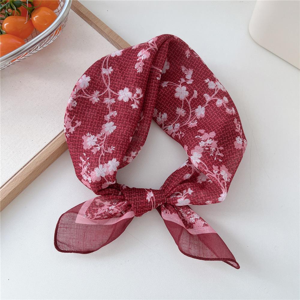 Fashion Women Printing Cotton Linen Small Square Scarf Scarf Women's Versatile Paisley Scarf Head Band Hair Accessories