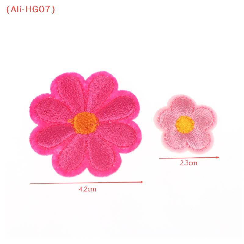 15/22Pcs Polyester Cartoon Flower Patches Ironing Embroidery Cloth Sticker Patches For Kids Dress Applique DIY Bags Decoration