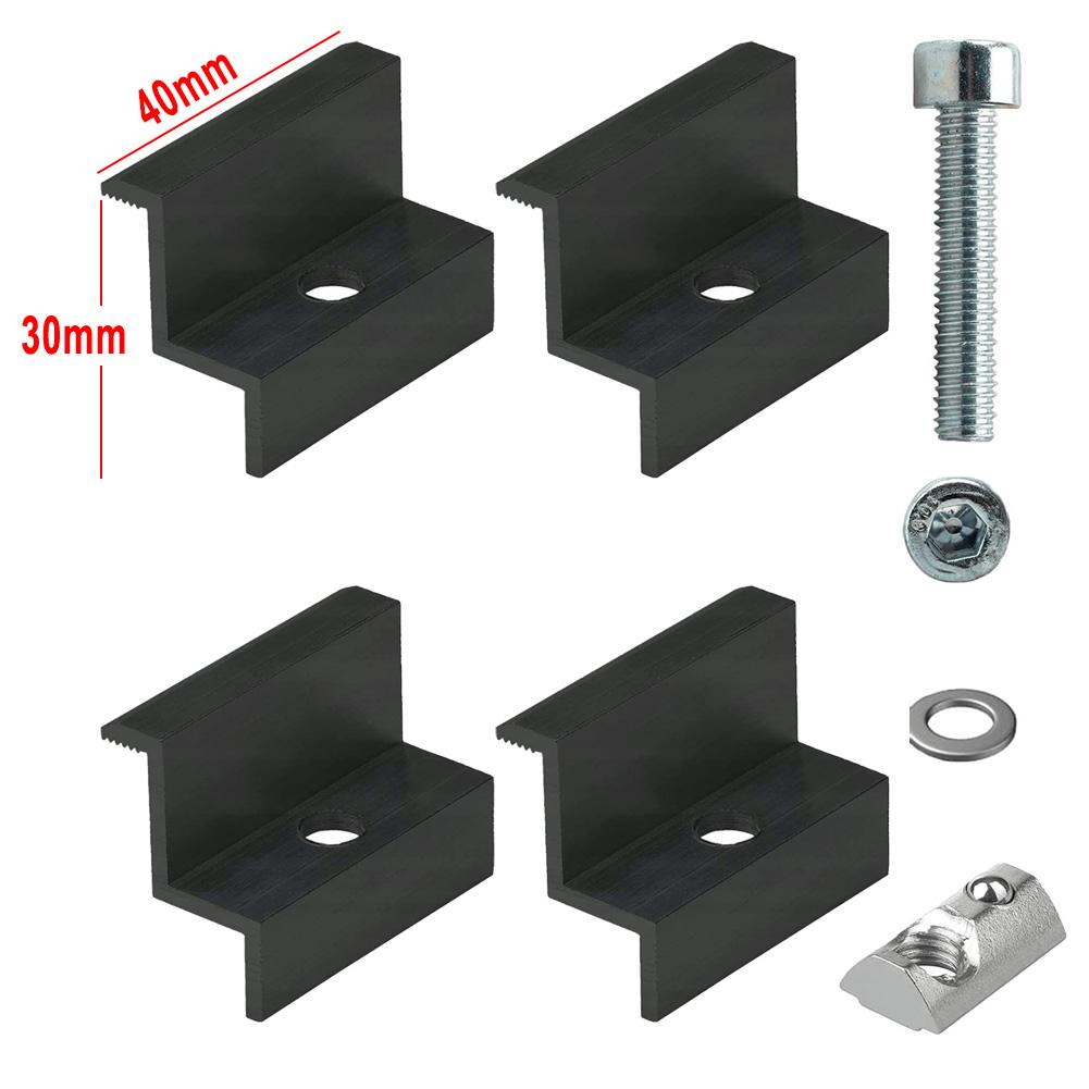 End Clamp All Weather Resistant For Solar Panel End Clamp Ensures Secure Mounting 4/10 Sets with Complete Accessories