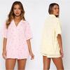 2026 Trendy Women's Personalized Print Casual Loose Shirt & Shorts Set