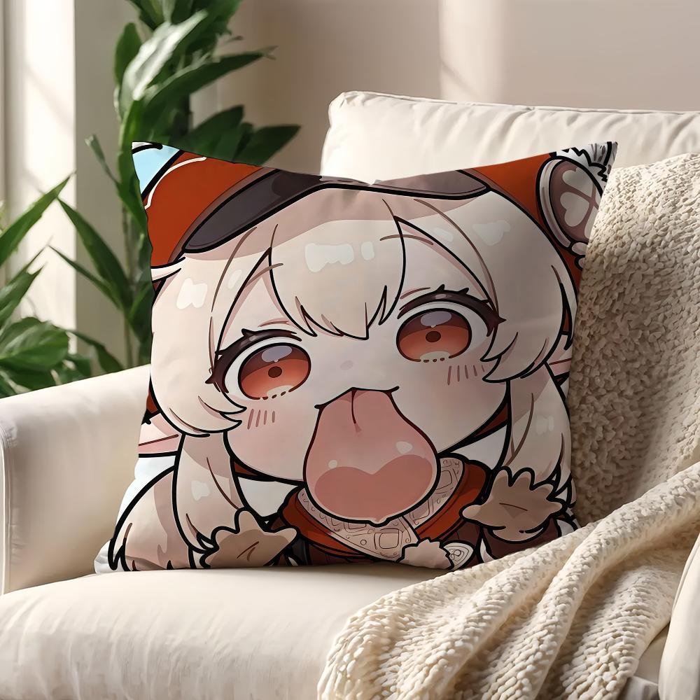 Kawaii Chibi Genshin Impact Characters cushion cover For Pillow Printing Sofa Decoration Home Car Room Office Nordic Simplicity
