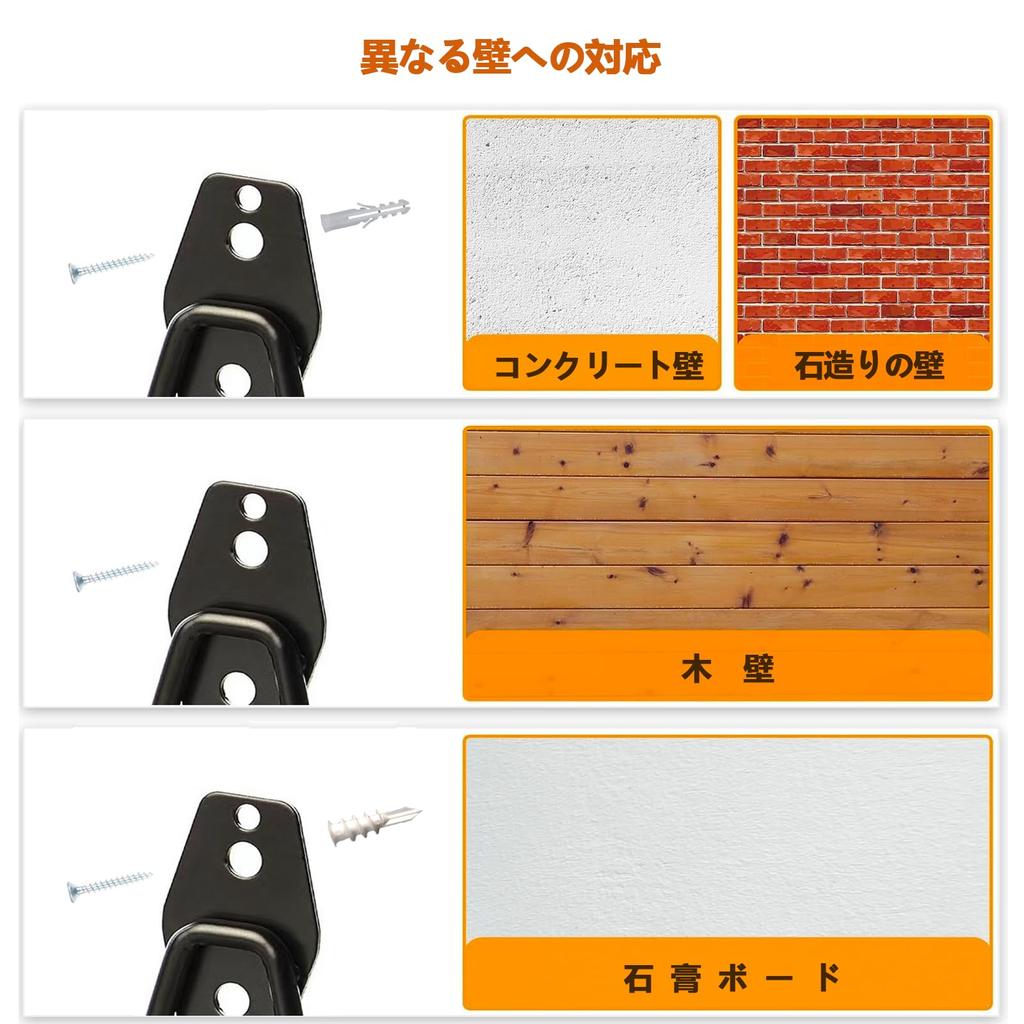 Nivithi SHW-1 Wall Hanging Hook, Tool Double Hook, L Shape, Strong Hook, Garage Storage Hook, Screws Included, Set of 4