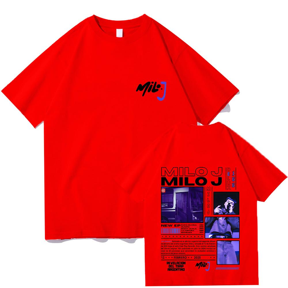 Milo J Hoodies Milo J Merch T-shirt Fashion Women Men New Design Clothes Graphic Print Cotton T Shirt Casual XXL красный