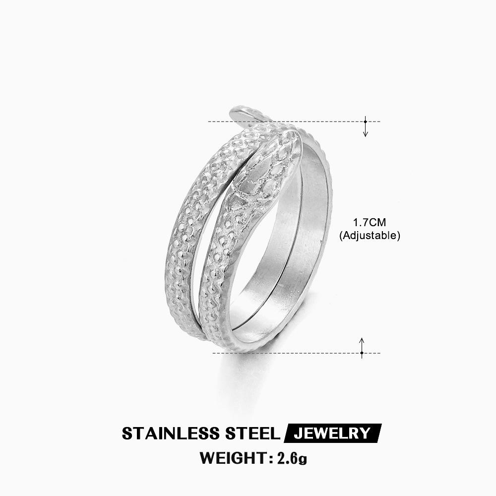 

Popular Versatile Geometric Love Ring Stainless Steel Gold-Plated Open Rings For Women Zircon-Accessories resizable
