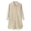 European and American Style, New Women's Clothing, Fashionable, Versatile, Long Shirt Jacket with Corduroy Breasted Decoration