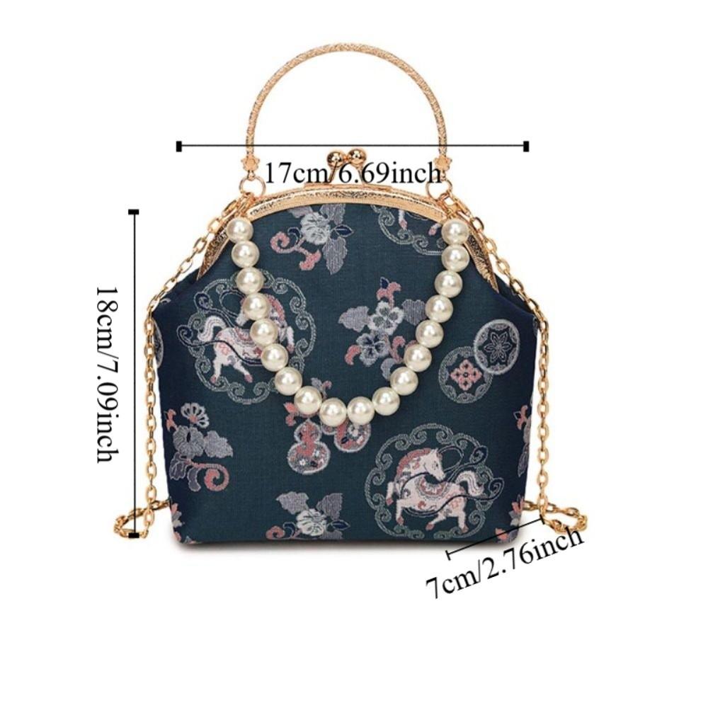 Pearl Embroidery Banquet Bag Cheongsam Accessories Hanfu Clutch Bag Chinese Style Handbag  Party