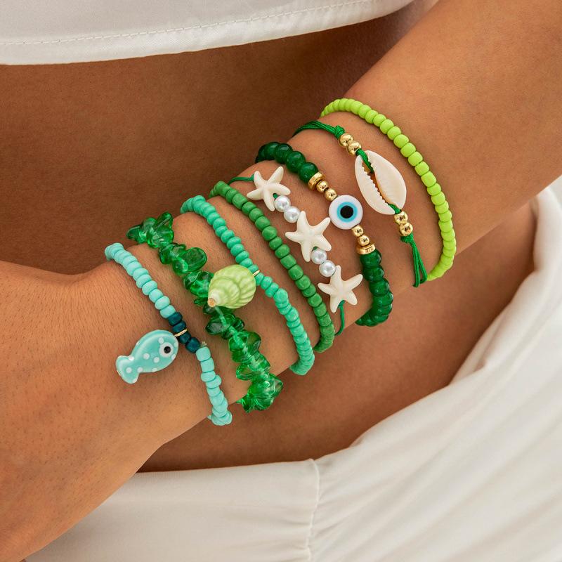 Jewelry Bohemian ethnic style beaded bracelet, design stacked elastic crystal bracelet wholesale