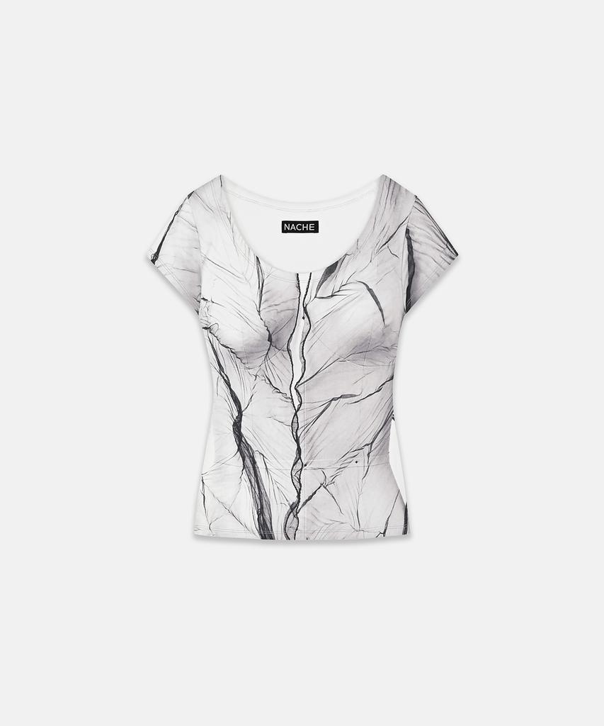 Nash Sheer Torso Printed T-Shirt Ivory