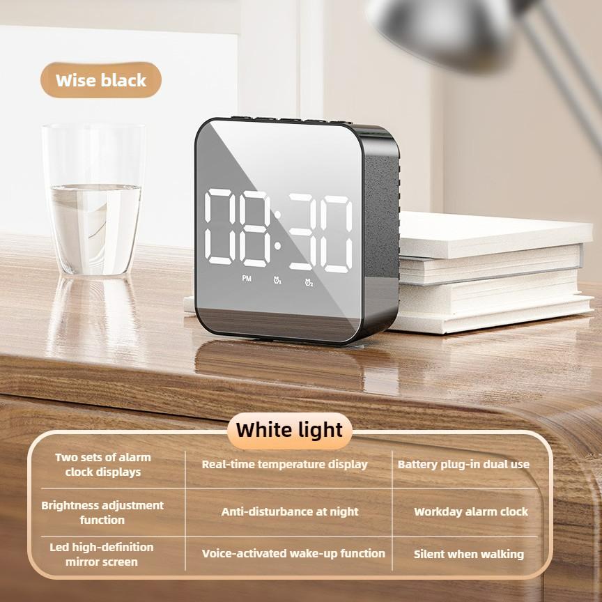 New LED Electronic Alarm Clock with Large Display Dual Power Voice Control Temperature for Students